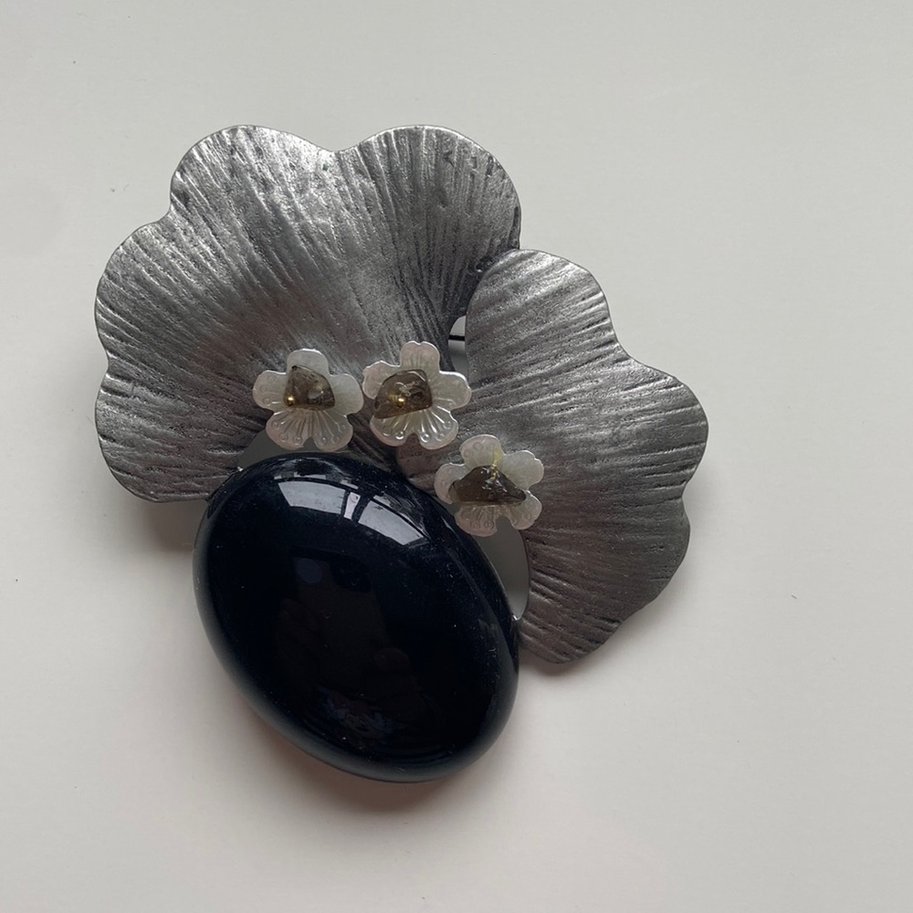 Black Stone Brooch